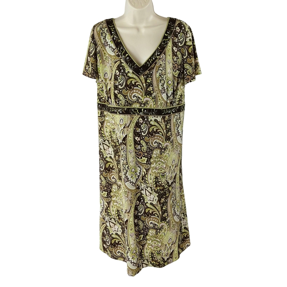 Tahari Chic Paisley Midi Dress